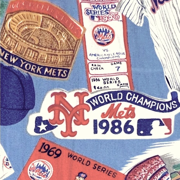 VINTAGE Reyn Spooner New York Mets Shirt Mens XL Blue Hawaiian USA AOP - Picture 3 of 15